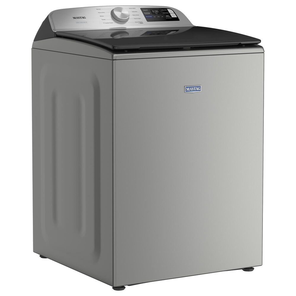 Maytag 5.3 Cu. Ft. Smart Top Load Washer and 7.4 Cu. Ft. Smart Gas Top Load Dryer Laundry Pair in Classic Silver, , large