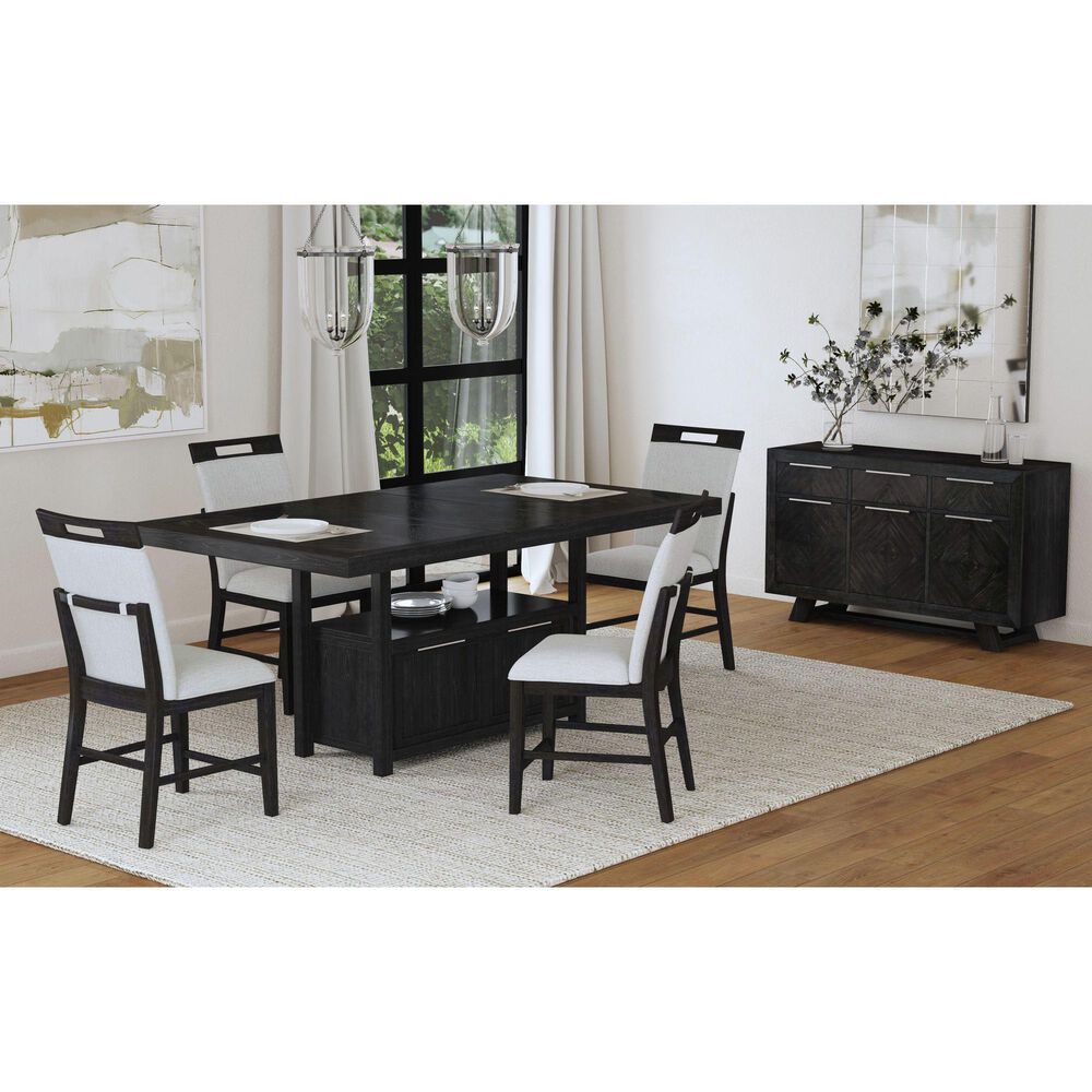 Mayberry Hill Transcend Counter Side Chair with Light Grey Fabric in Charcoal, , large