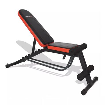 Health Gear Health Gear 7-Position Adjustable Padded Dumbbell Utility Bench with Foam Rollers in Black and Red, , large