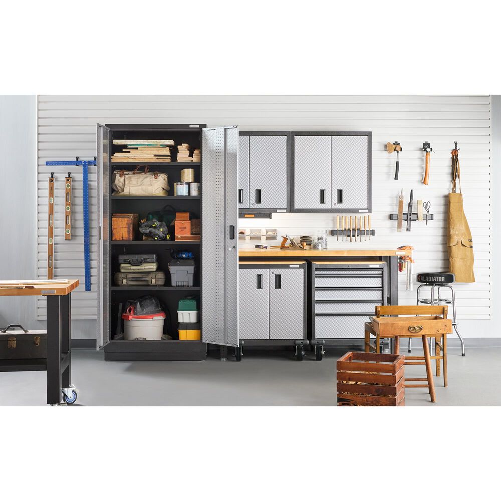 Gladiator Premier 84" Tall Cabinet in Silver Tread, , large