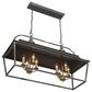 Golden Lighting Christoff 8-Light Linear Pendant in Antique Black and Gold, , large