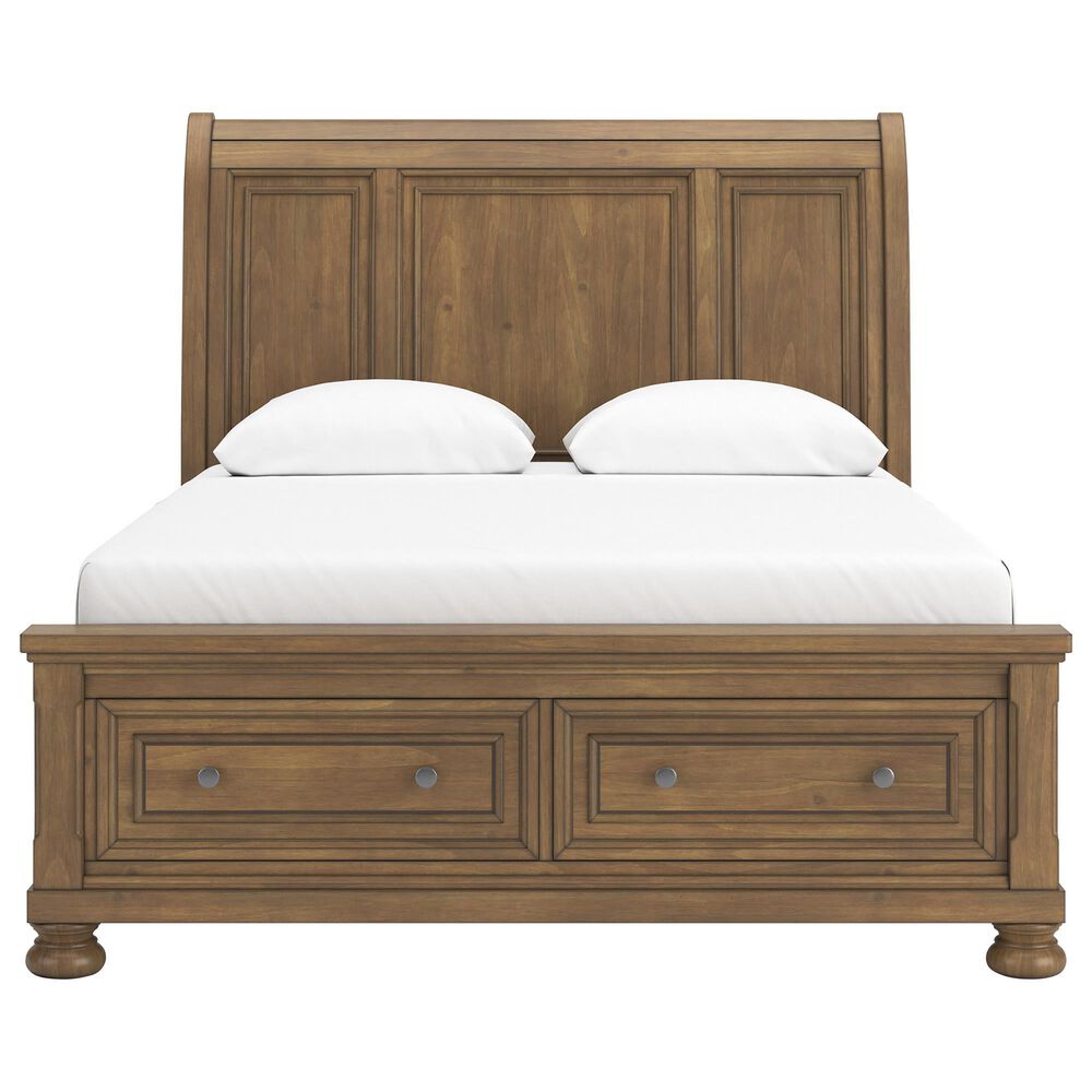 Ashley Feddinger 4-Piece Queen Storage Bedroom Set in Chestnut Brown, , large