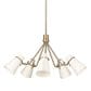Golden Lighting Reeva 5-Light Chandelier with White Shade in Modern Brass, , large