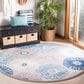 Safavieh Cabana CBN801F 3" Round Grey and Blue Indoor/Outdoor Area Performance Rug, , large