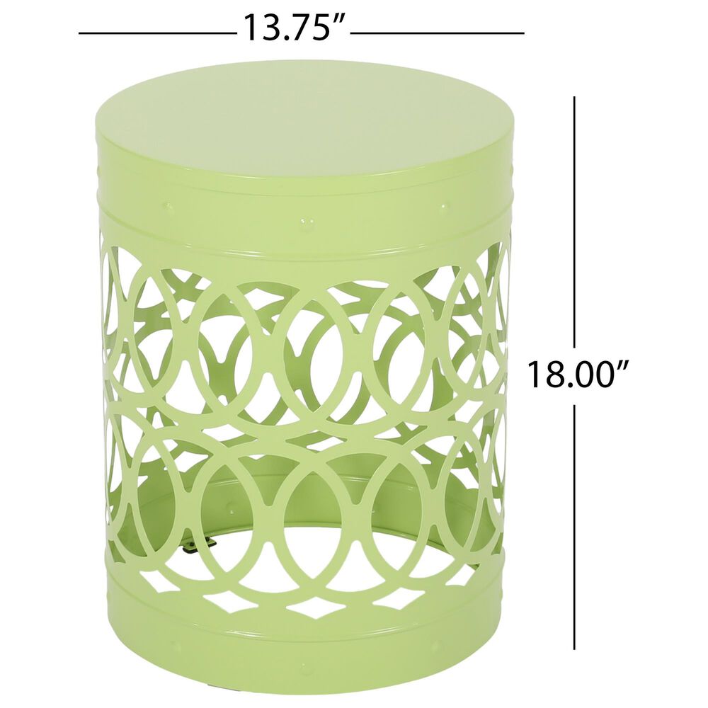 Hearth and Haven Outdoor Side Table with Overlapping Circle Design in Green, , large