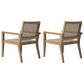 Hearth and Haven Outdoor Wood and Flat Wicker Club Chair in Light Brown (Set of 2), , large