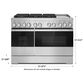 JennAir 48" Professional Range Dual Fuel in Black Glass and Stainless Steel, , large