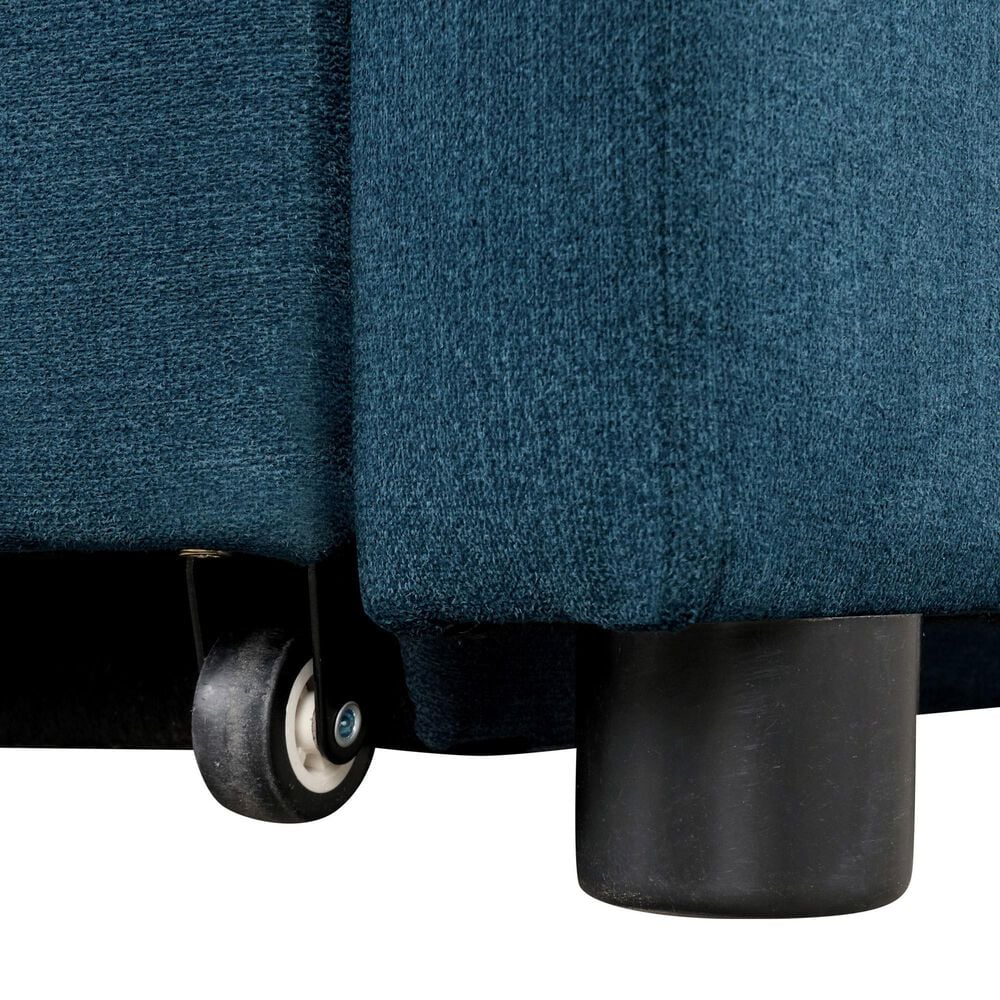 Furniture of America Woburn Convertible Chaise Lounger with Caster in Blue, , large