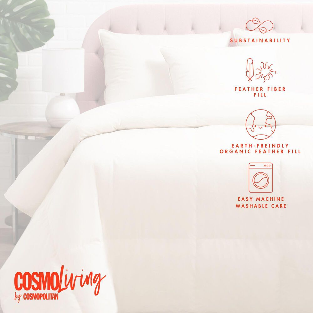 Allied Home CosmoLiving by Cosmopolitan Cloud Nine Full/Queen Prime Feather Organic Comforter in White, , large