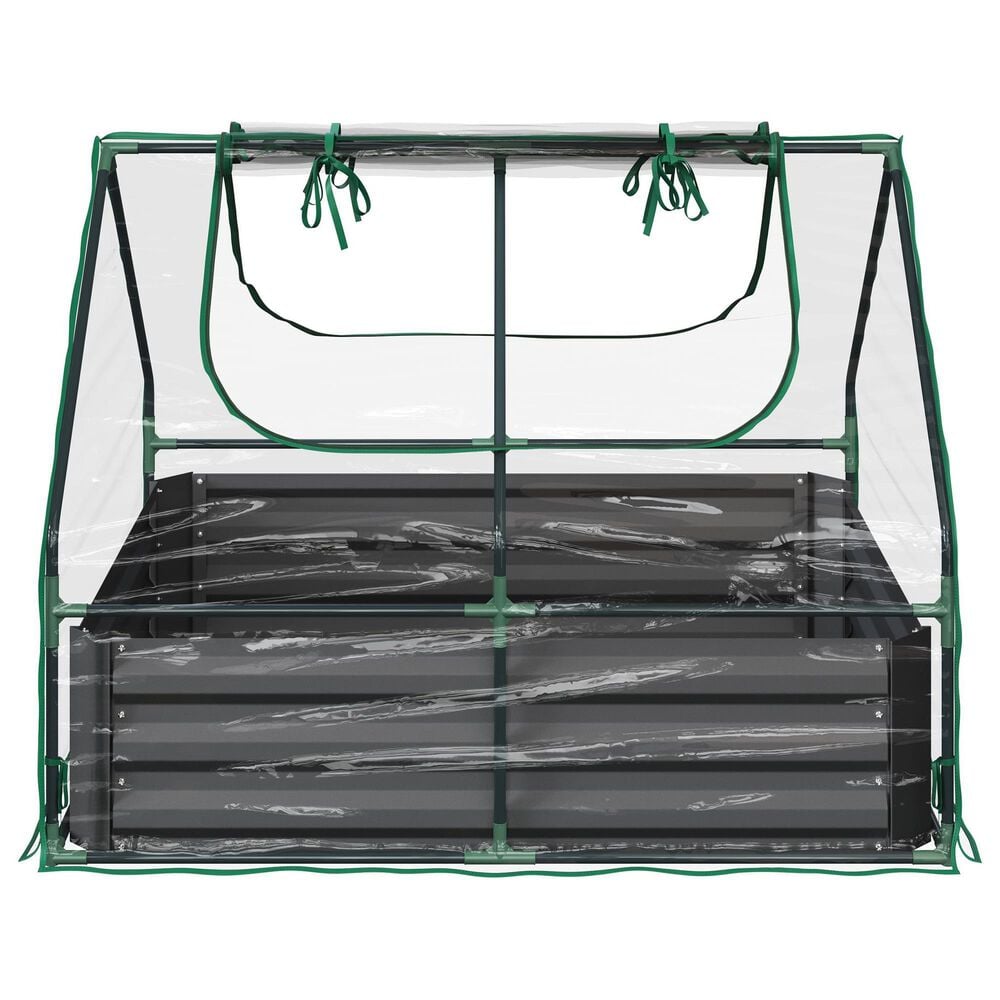 Timberlake Raised Garden Bed with Green House in Green, , large