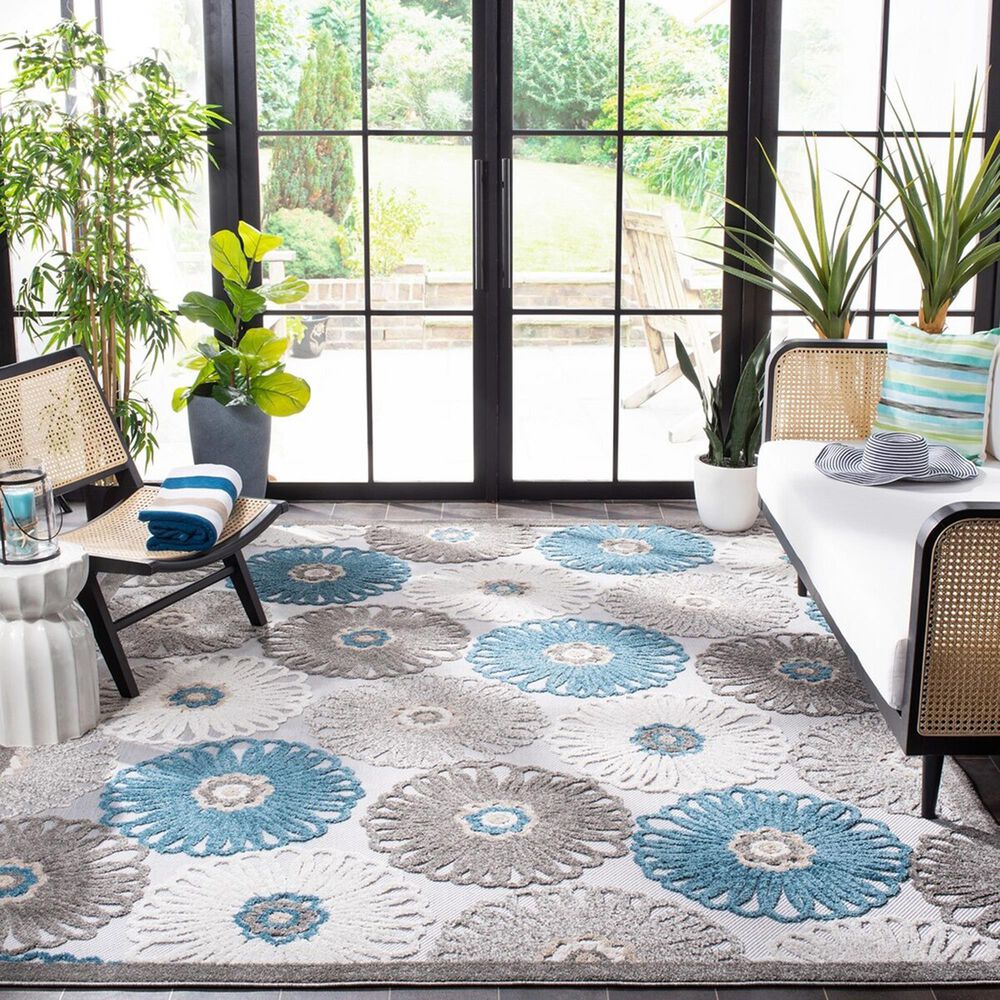 Safavieh Cabana CBN676B 8&#39; x 10&#39; Beige and Blue Indoor/Outdoor Area Performance Rug, , large