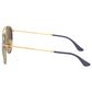 Ray-Ban Round Double Bridge Sunglasses with Silver Lenses in Polished Gold, , large