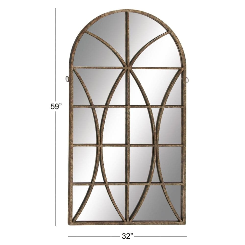 Maple and Jade Arched Wall Mirror in Medium Wood, , large