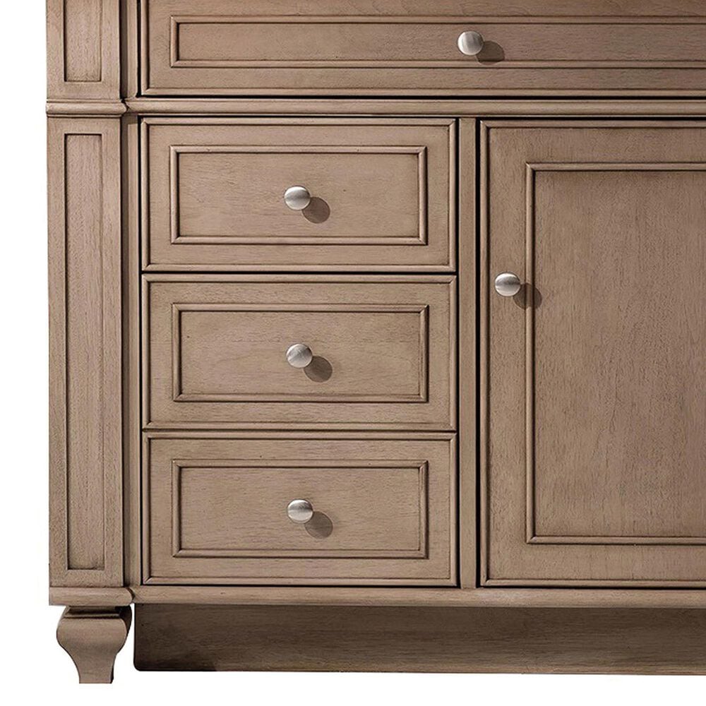 James Martin Vanities Bristol 36" Single Bathroom Vanity in Whitewashed Walnut with Single Hole 3 cm White Zeus Quartz Top and Rectangular Sink, , large