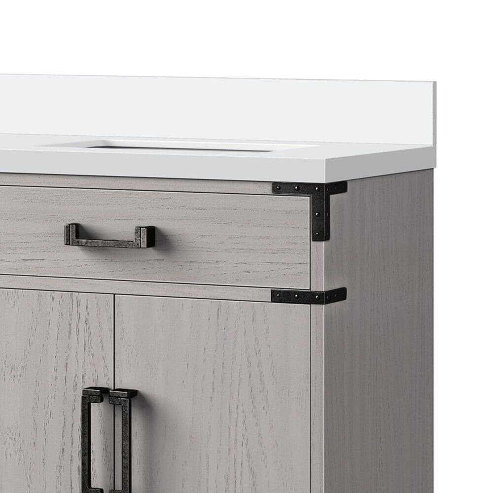 Lexora Home Laurel 72&quot; Double Bathroom Vanity in White Oak with White Quartz Top and Rectangular Sinks, , large