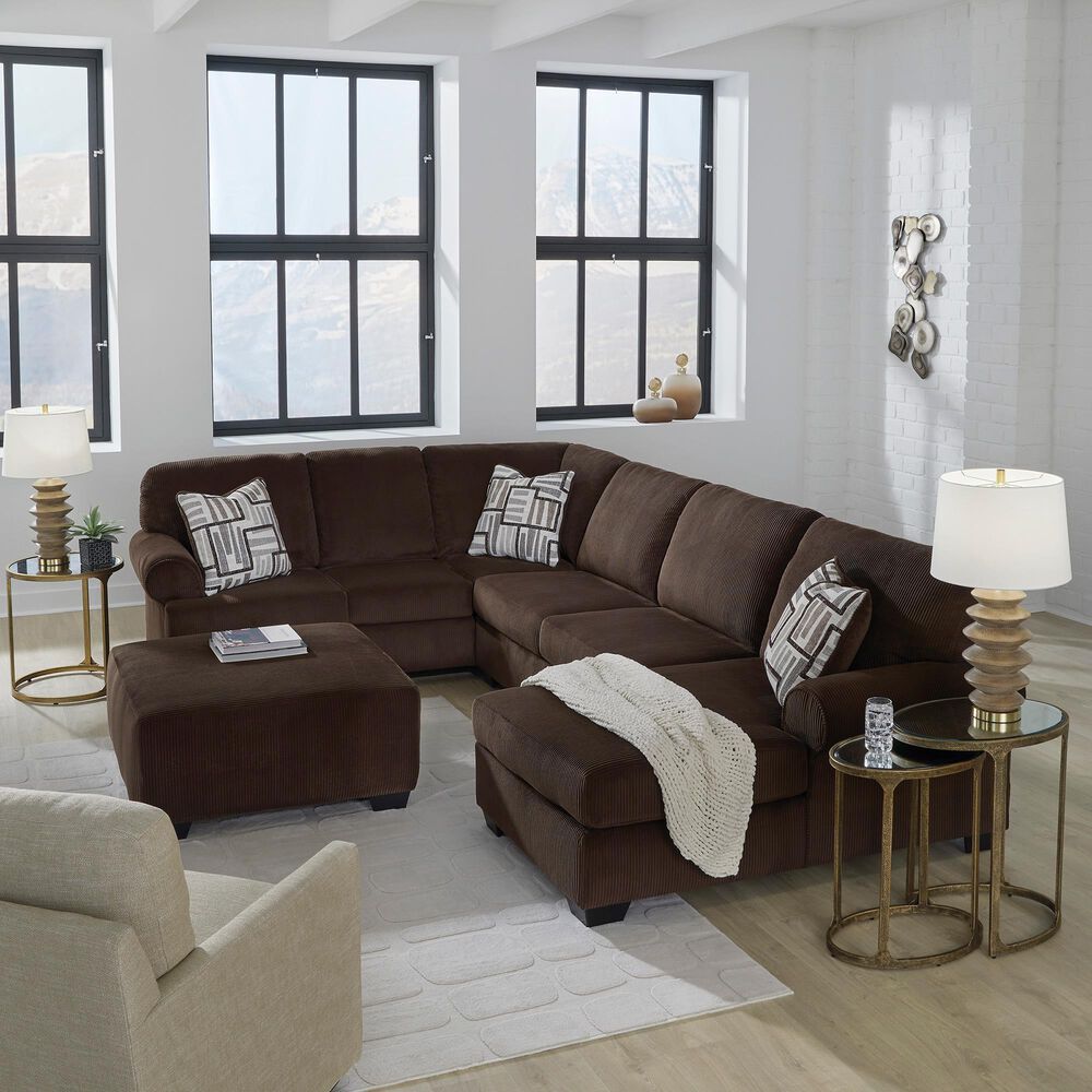 ASHLEY Kimlee 3-Piece Stationary Right Arm Facing Sectional with Chaise in Chocolate, , large