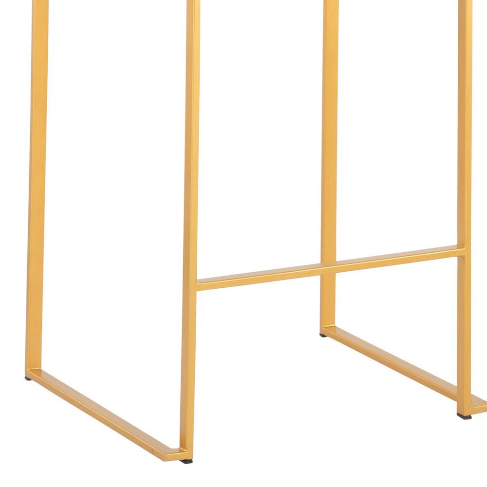 LumiSource Fuji 26" Stacker Counter Stool with Camel Upholstery in Gold (Set of 2), , large