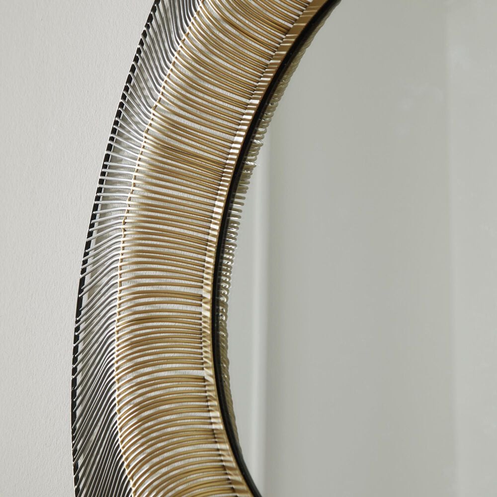 Ashley Dallmen Accent Wall Mirror in Black and Gold, , large