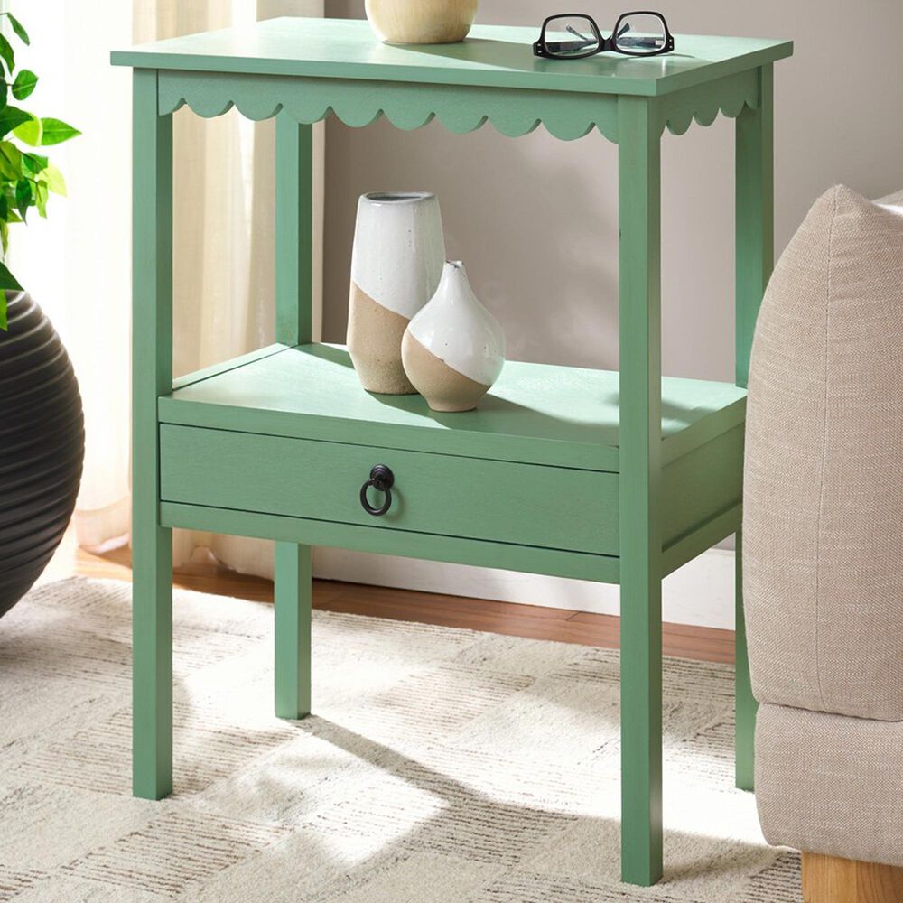 Safavieh Haven Low Drawer End Table in Sage Green, , large