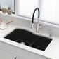 Blanco Diamond 32" 1-3/4 Double Bowl Kitchen Sink with Low Divide in Coal Black, , large