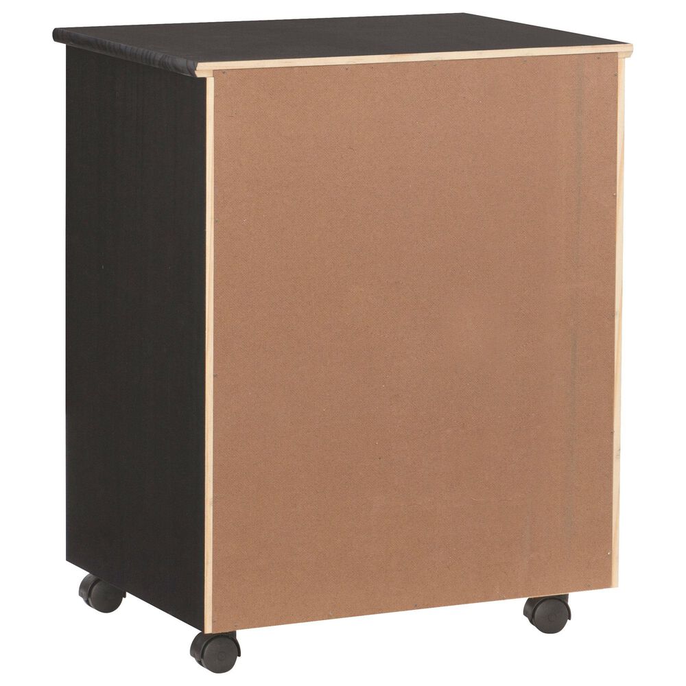 Linon Home Decor Cary 6-Drawer Wide Rolling Cart in Black, , large