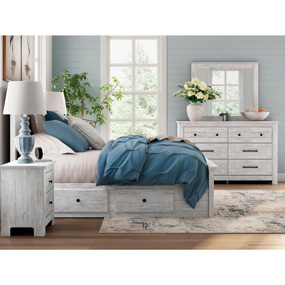 Ashley Makidern 6-Drawer Dresser and Mirror in Whitewash, , large