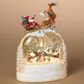 The Gerson Company 9.5"H Battery-Operated Lighted Spinning Water Globe with Sleigh in White, , large