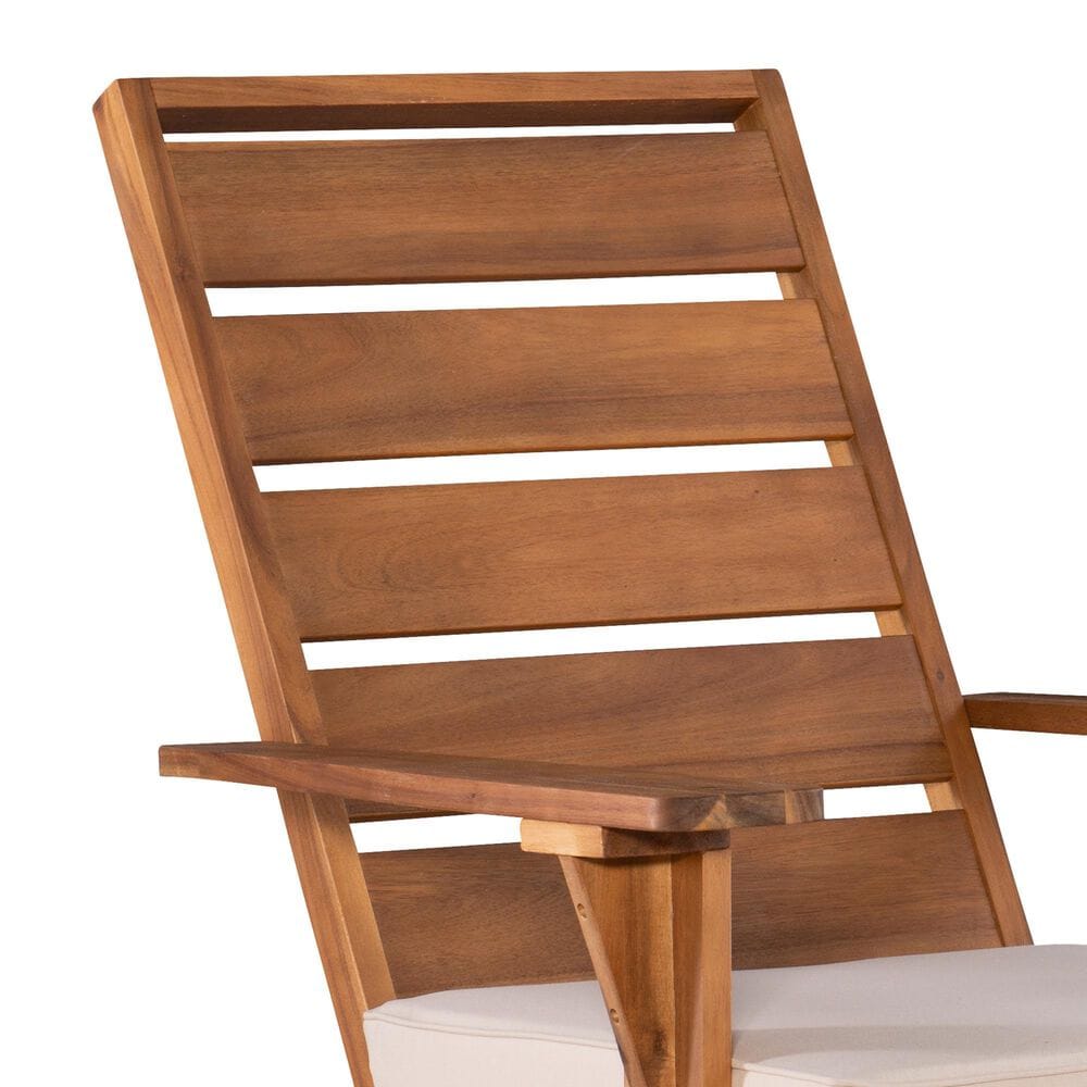 Linon Home Decor Rockport Patio Arm Chair with Natural Frame in Beige, , large