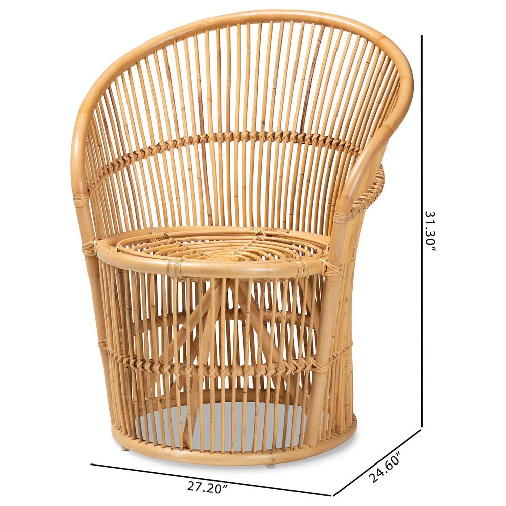Baxton Studio Narva Rattan Accent Chair in Natural Brown, , large