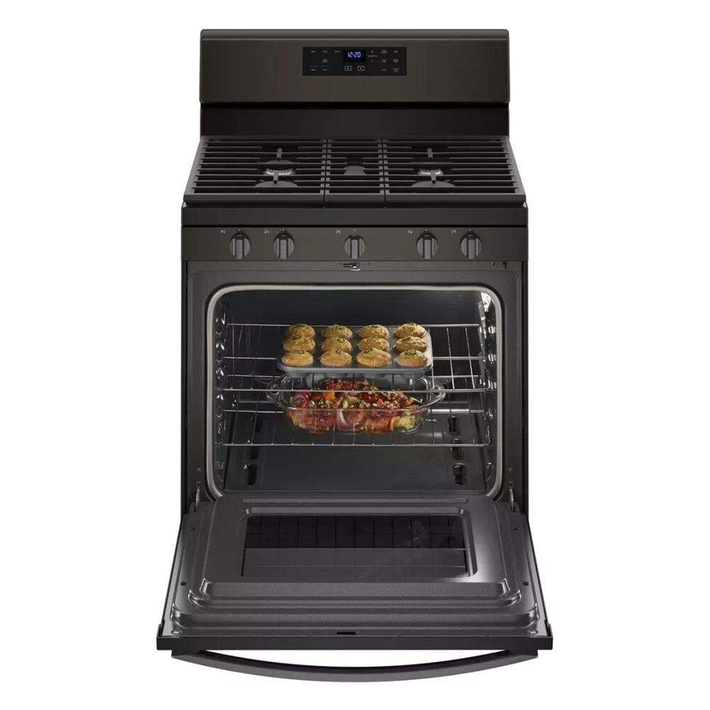Whirlpool 5.0 Cu. Ft. Gas Range with Center Oval Burner in Black Stainless Steel, , large