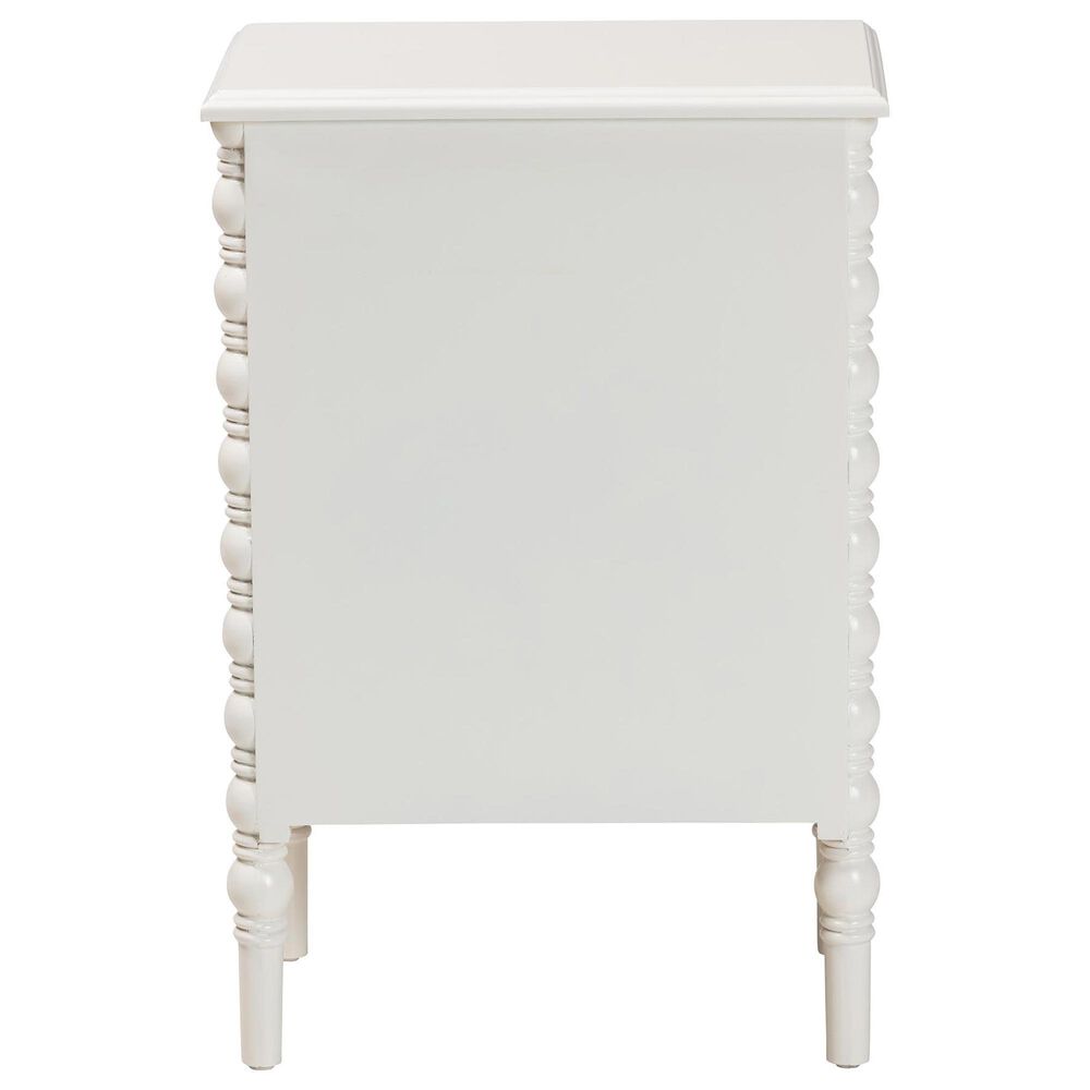 Baxton Studio Malinda 3-Drawer End Table with Spindle Legs in White, , large