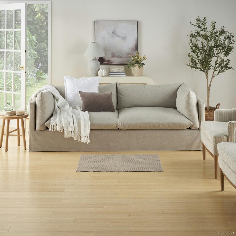 Nourison Courtyard Ivory and Silver 2&#39; x 3&#39; Indoor/Outdoor Area Rug, , large