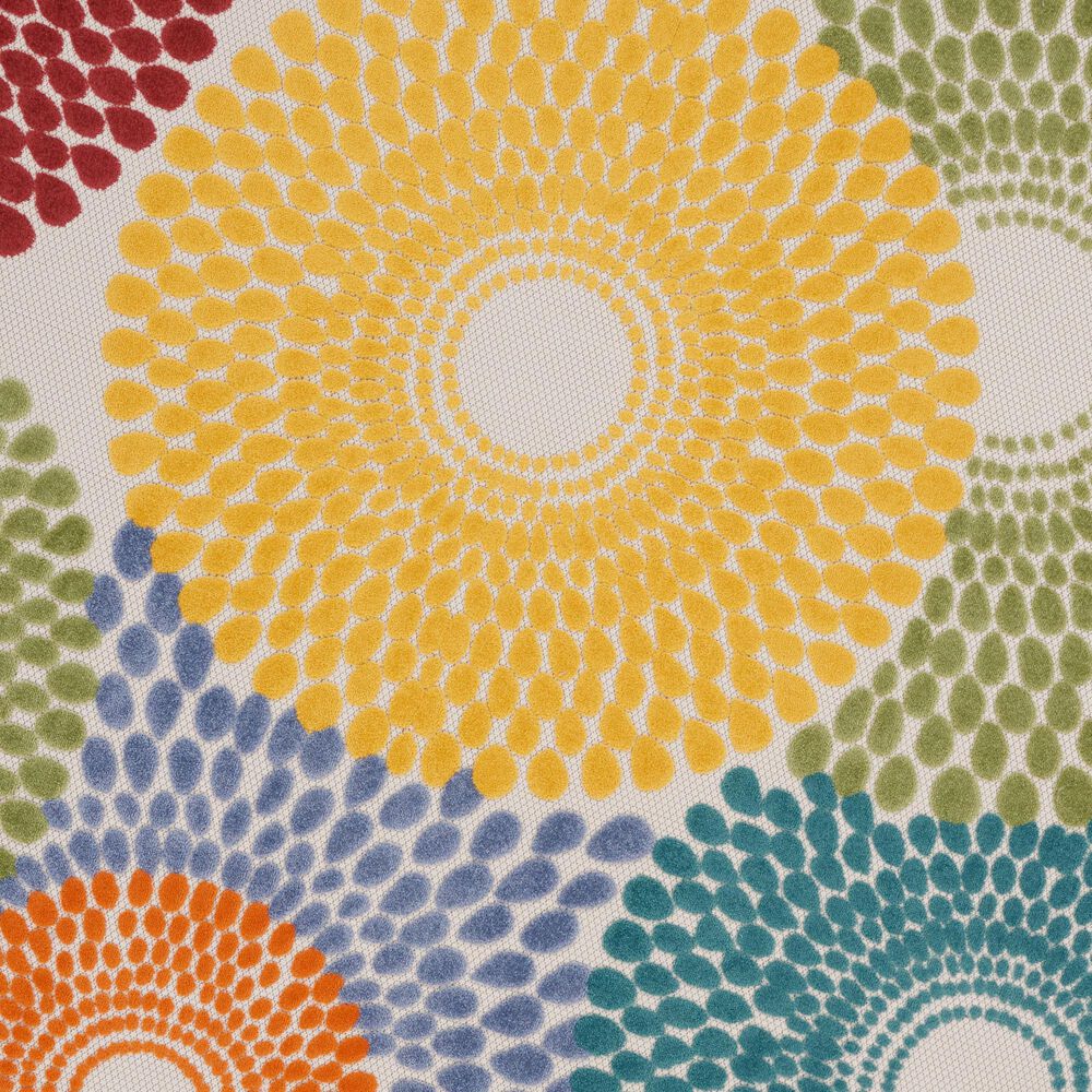 Nourison Aloha Geometric 7&#39;10&quot; Round Multicolor Indoor/Outdoor Area Rug, , large