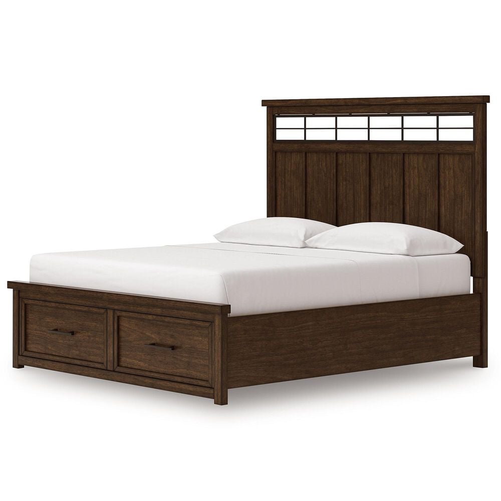 Ashley Taffenbrook King Storage Bed in Medium Brown, , large