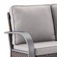 Sunwell Garden 3-Seater Patio Sofa with Curved Armrests in Gray, , large
