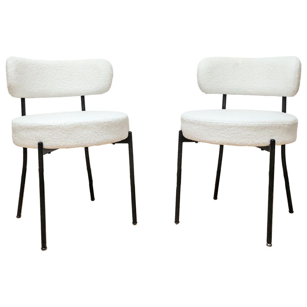 Hearth and Haven Side Chair with White Cushion in Black (Set of 2), , large