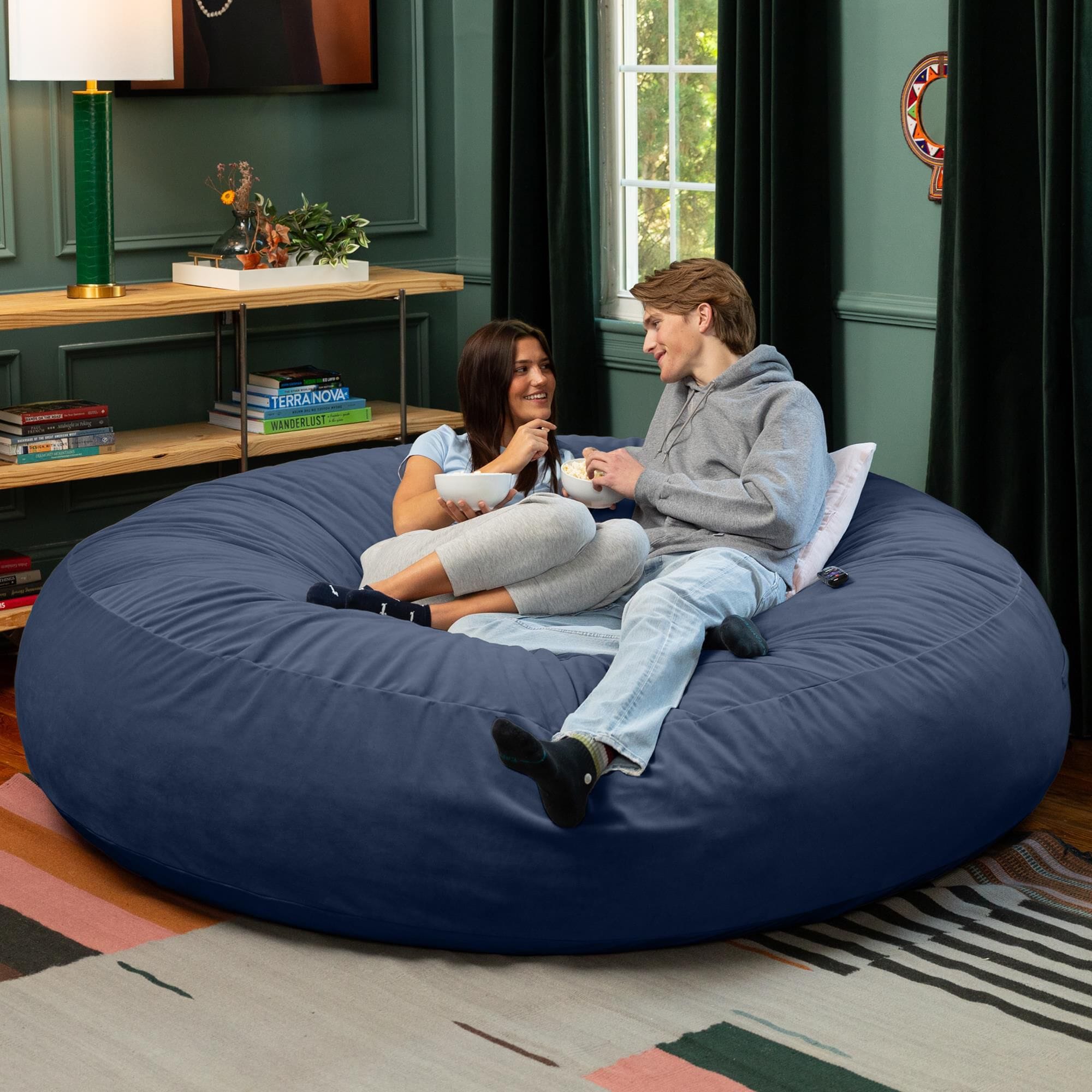 Jaxx Cocoon XL 7' Bean Bag Chair in Navy Blue