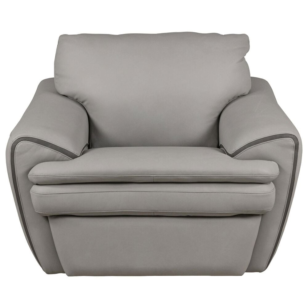 Superb Leather Leather Accent Chair in Osolo Grey, , large