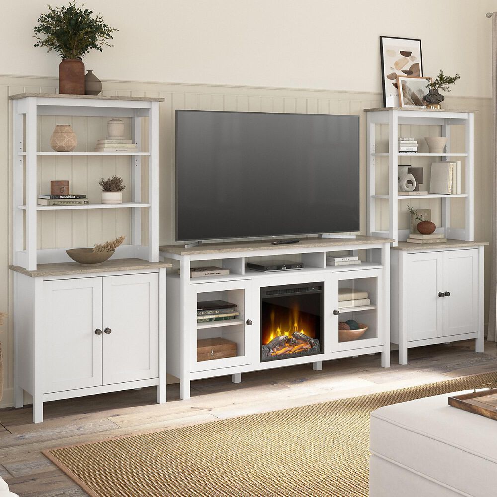 Bush Mayfield 2Piece Entertainment Center with Electric Fireplace in