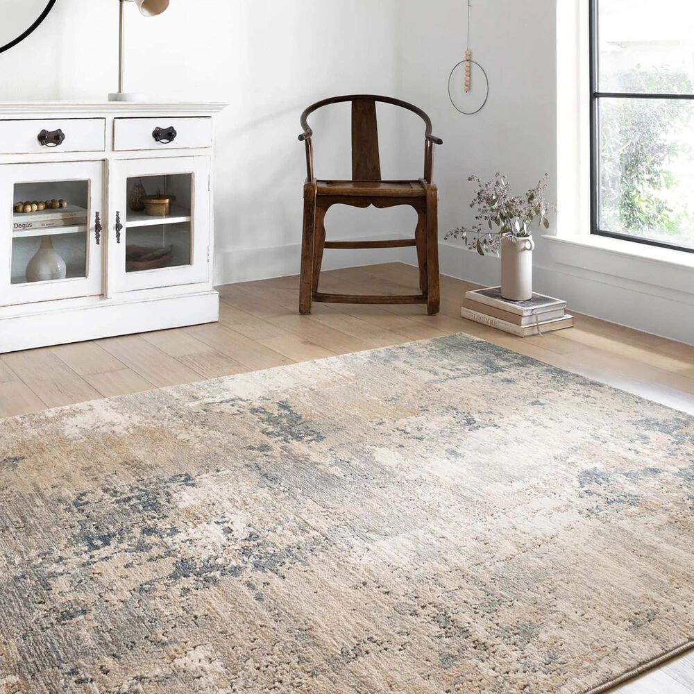 Loloi Teagan TEA-06 5'3" x 7'6" Sand and Mist Area Rug, , large