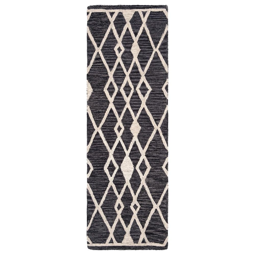 Safavieh Micro-Loop MLP157H 2"6" x 9" Charcoal and Ivory Runner, , large