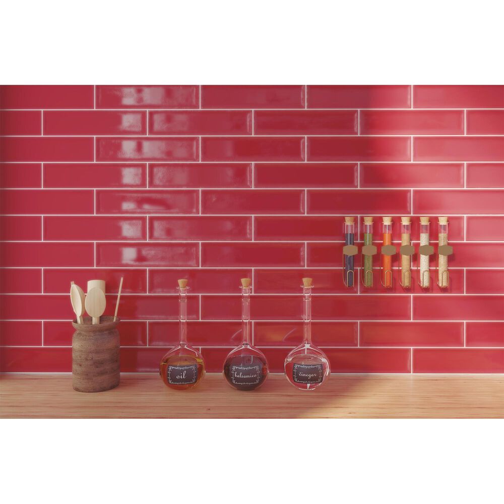 Emser Raku Ruby 3&quot; x 12&quot; Glossy Ceramic Tile with 6.3 Sq. Ft./Carton, , large