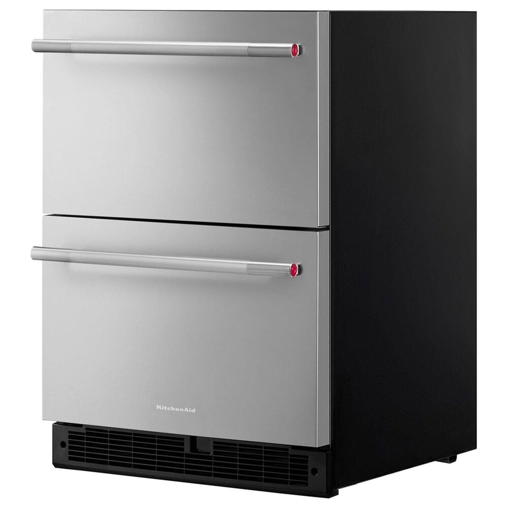 KitchenAid 4.4 Cu. Ft. Undercounter Double-Drawer Refrigerator in Black and Stainless Steel, , large