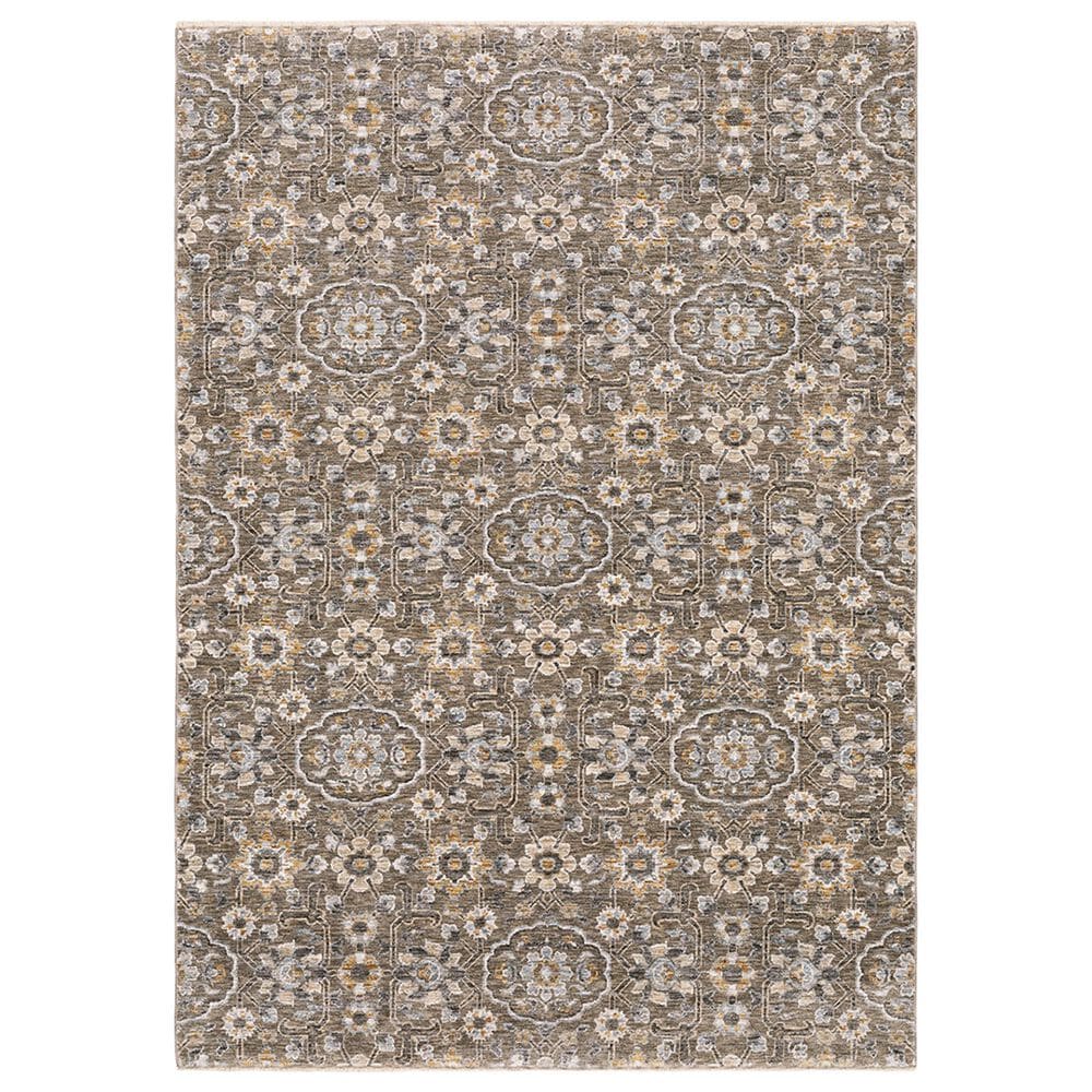 Oriental Weavers Maharaja Ames 532D 7"10" x 10"10" Grey and Tan Area Rug, , large