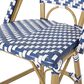 Hearth and Haven Outdoor Wicker French Barstool with Brown Aluminum Frame in Navy Blue (Set of 2), , large