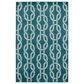 Central Oriental Terrace Tropic Sailors Knot 5" x 7"3" Turquoise and Snow Area Rug, , large