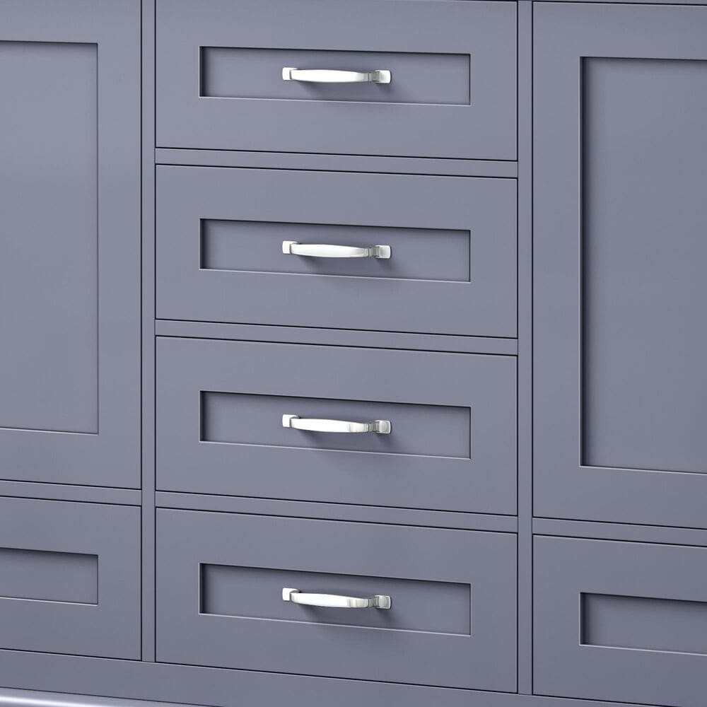 Lexora Home Dukes 72&quot; Double Bathroom Vanity in Dark Grey with 2 cm White Cultured Marble Top and Rectangular Sinks, , large
