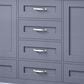 Lexora Home Dukes 72" Double Bathroom Vanity in Dark Grey with 2 cm White Cultured Marble Top and Rectangular Sinks, , large