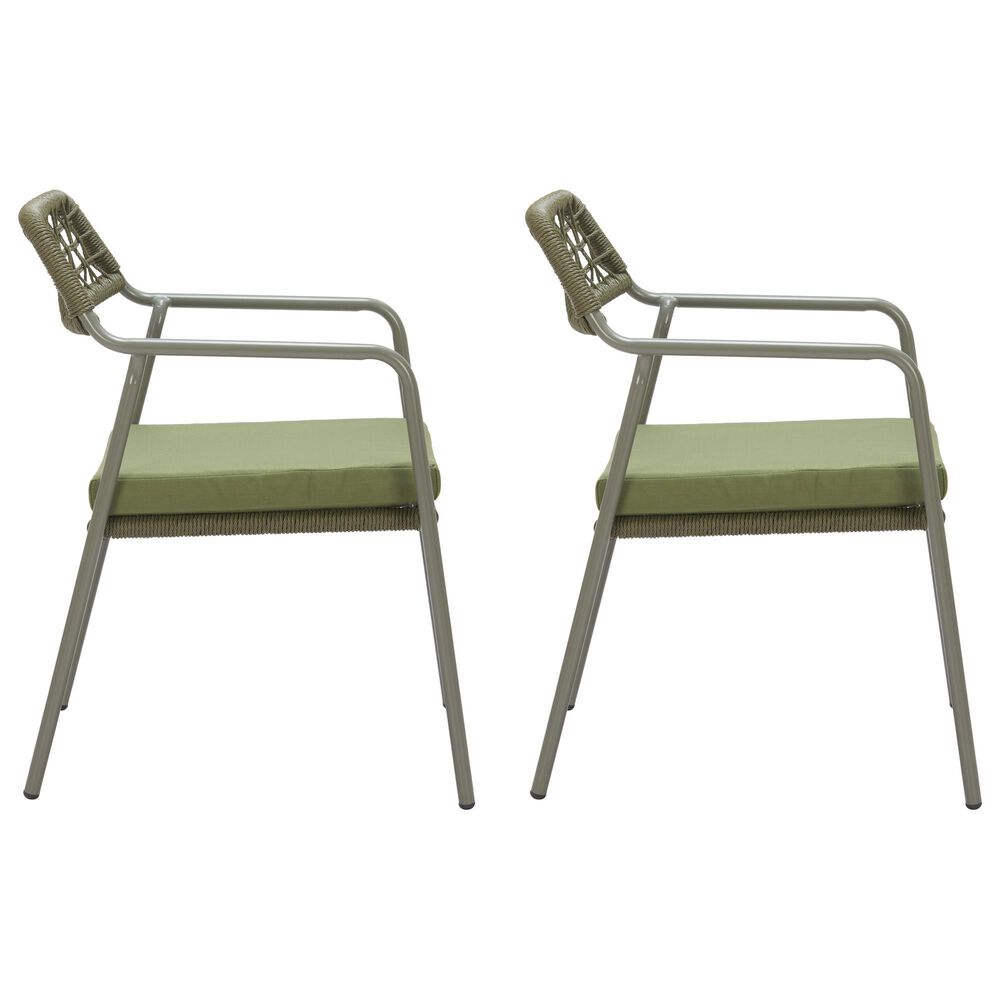 Zuo Modern Rio Outdoor Dining Chair in Green (Set of 2), , large