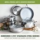 Green Pan Valencia Pro 11-Piece Cookware Set in Stainless Steel, , large